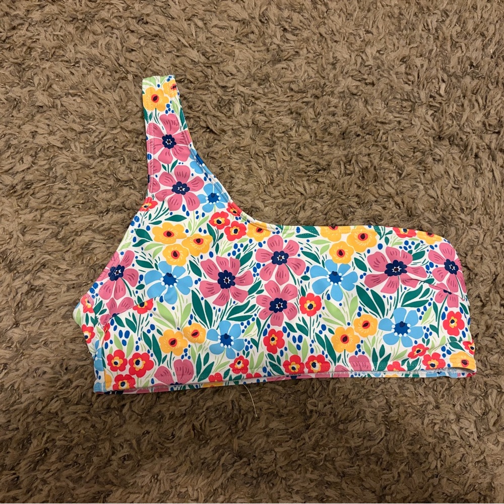 Floral One-Shoulder Bikini Top